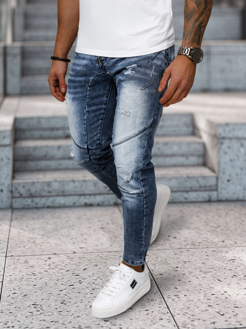 Ανδρικό τζιν παντελόνι mπλε OZONEE NB/MP0045B