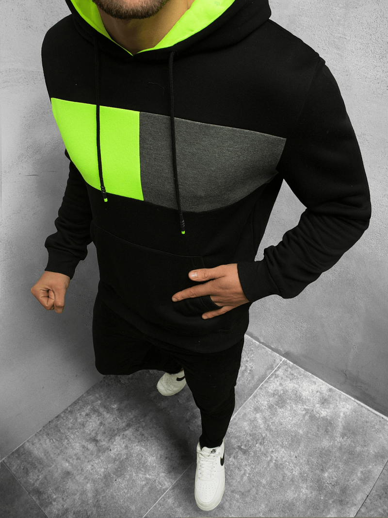 Ανδρικό φούτερ με κουκούλα μαύρο OZONEE JS/KS2171Z