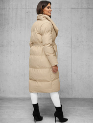 Γυναικείο χειμερινό μπουφάν mπεζ OZONEE JS/M737/62Z