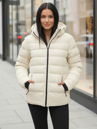 Γυναικείο χειμερινό μπουφάν εκρού OZONEE JS/M769/281