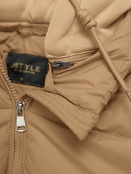 Γυναικείο μπουφάν ανοιχτό-μπεζ OZONEE JS/16M9187/158