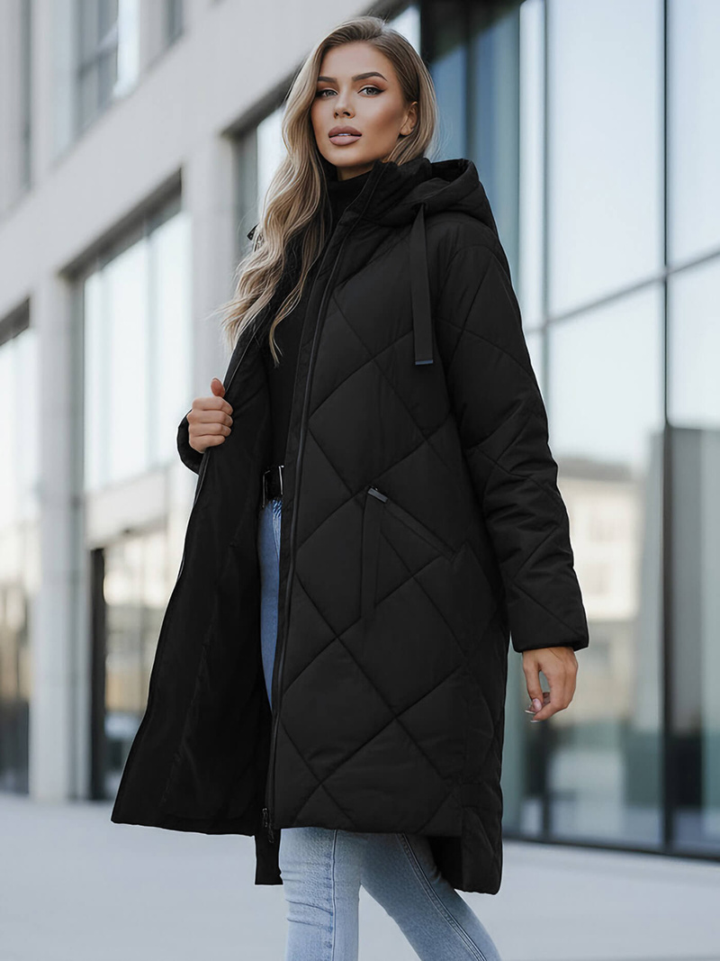 Γυναικείο μπουφάν μαύρο OZONEE JS/5M3168/392Z