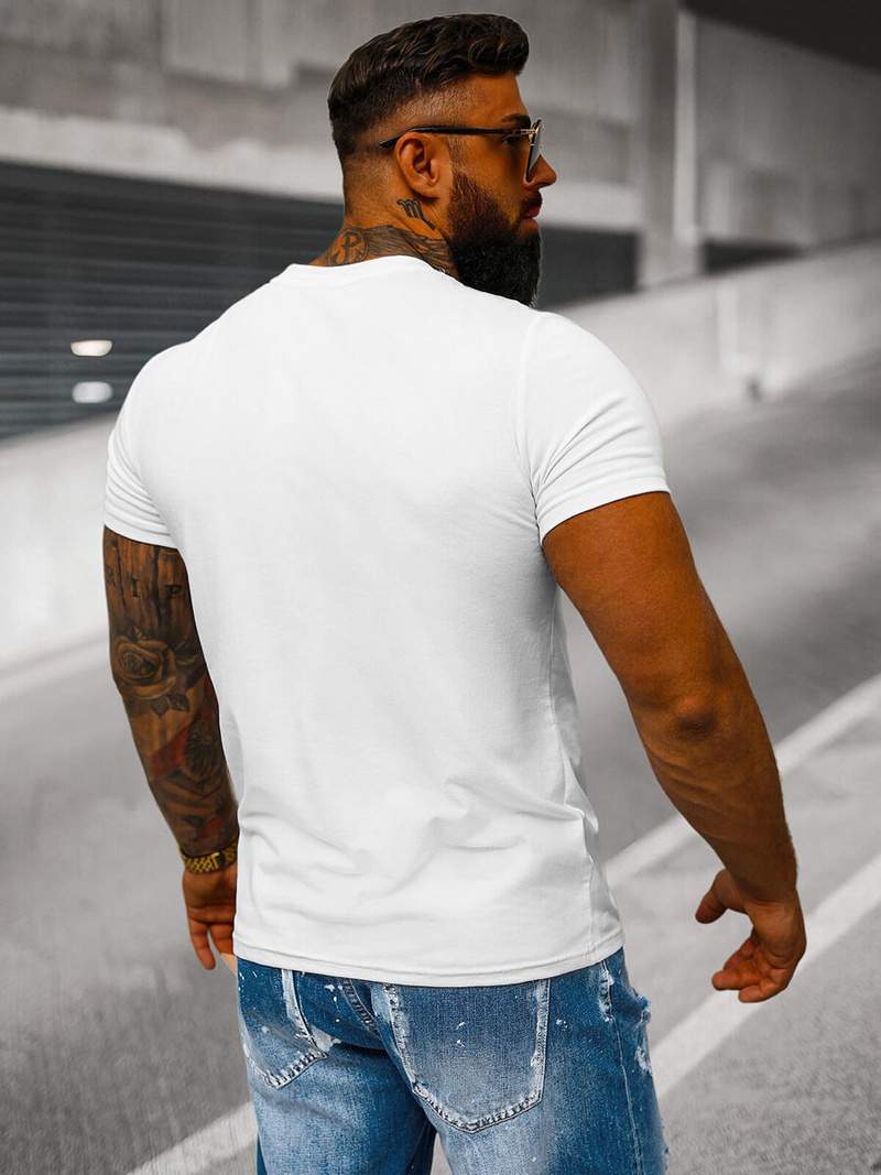 Ανδρικό μπλουζάκι λευκό OZONEE JS/712005Z