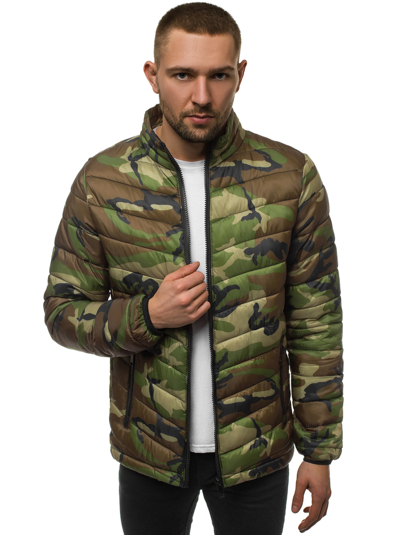 Ανδρικό μπουφάν χακί-καμουφλάζ OZONEE JS/SM80Z