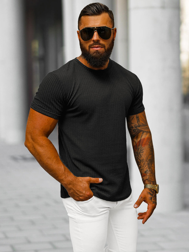 Ανδρικό μπλουζάκι μαύρο OZONEE O/7766T