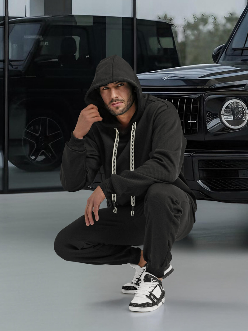 Ανδρικό σετ φόρμας μαύρο OZONEE O/3C582AB