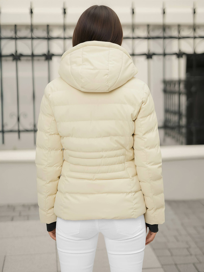 Γυναικείο χειμερινό μπουφάν εκρού OZONEE JS/M769/281Z