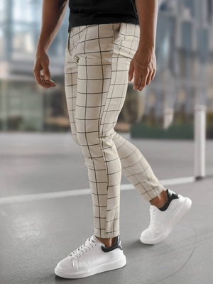 Ανδρικό παντελόνι chino mπεζ OZONEE O/P4009Z