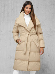 Γυναικείο χειμερινό μπουφάν mπεζ OZONEE JS/M737/62Z