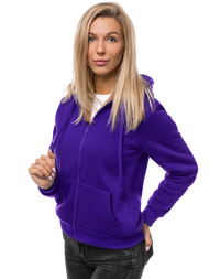 Γυναικείο φούτερ με κουκούλα μωβ OZONEE JS/W03