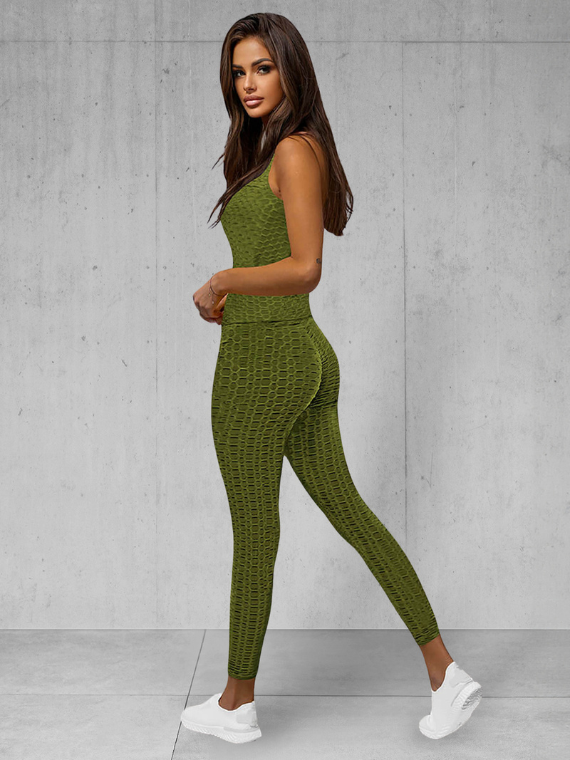 Γυναικείο σετ φόρμας δύο κομματιών χακί OZONEE JS/YW88037/7Z