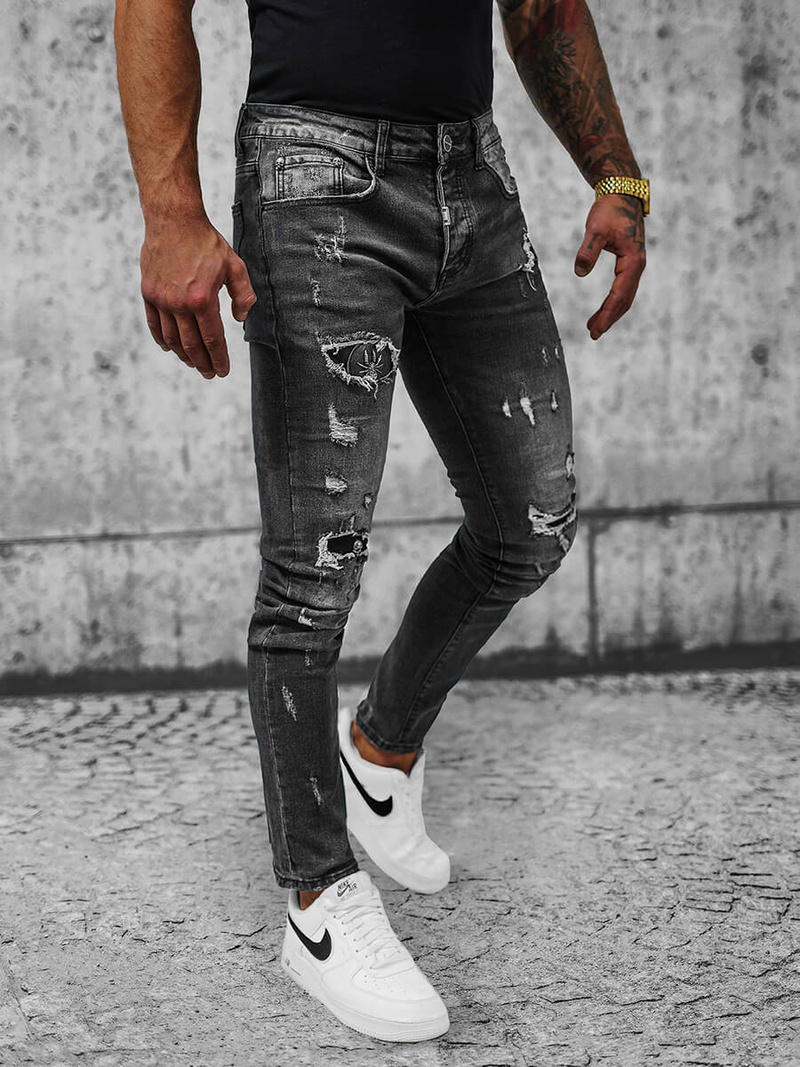 Ανδρικό τζιν παντελόνι mαύρος OZONEE NB/MP0166N