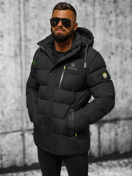 Ανδρικό χειμερινό μπουφάν μαύρο OZONEE JS/22M57/392