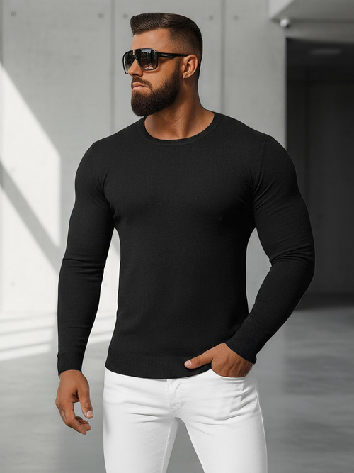 Ανδρικό πουλόβερ μαύρο OZONEE NB/MMB602/4Z