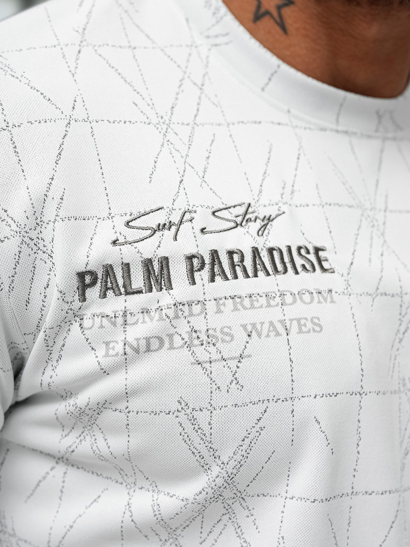 Ανδρικό μπλουζάκι λευκό OZONEE O/QQ1530