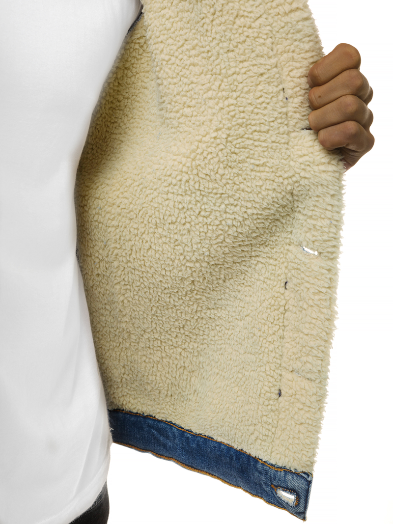 Ανδρικό τζιν μπουφάν ανοιχτό-μπλε OZONEE BN/5938