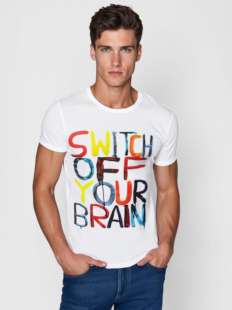 Ανδρικό μπλουζάκι λευκό OZONEE O/T125/1Z