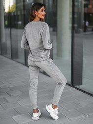 Γυναικείο βελούδινο σετ φόρμας Γκρί OZONEE O/8C1173/2