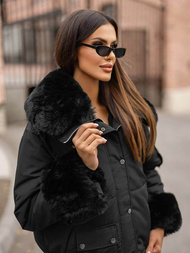 Γυναικείο χειμερινό μπουφάν μαύρο OZONEE O/H833