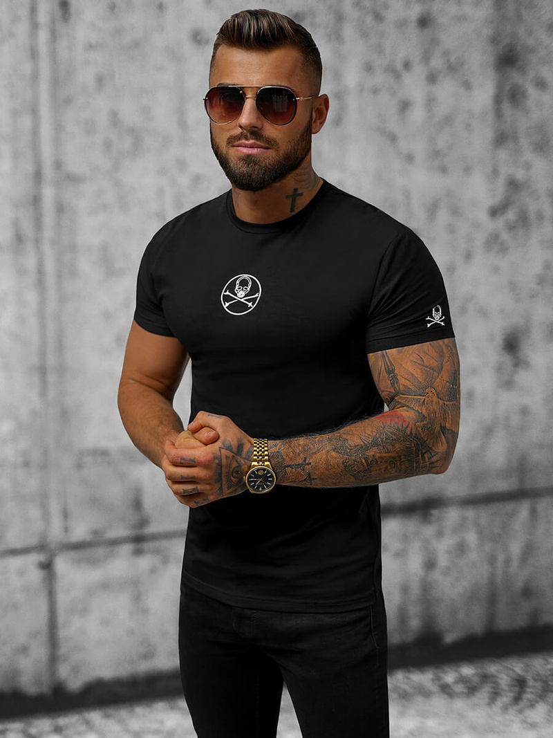 Ανδρικό μπλουζάκι μαύρο OZONEE NB/MT3040