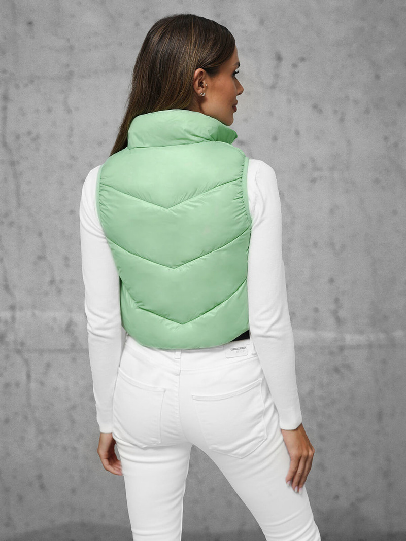 Γυναικείο αμάνικο μπουφάν mέντα OZONEE O/H908Z