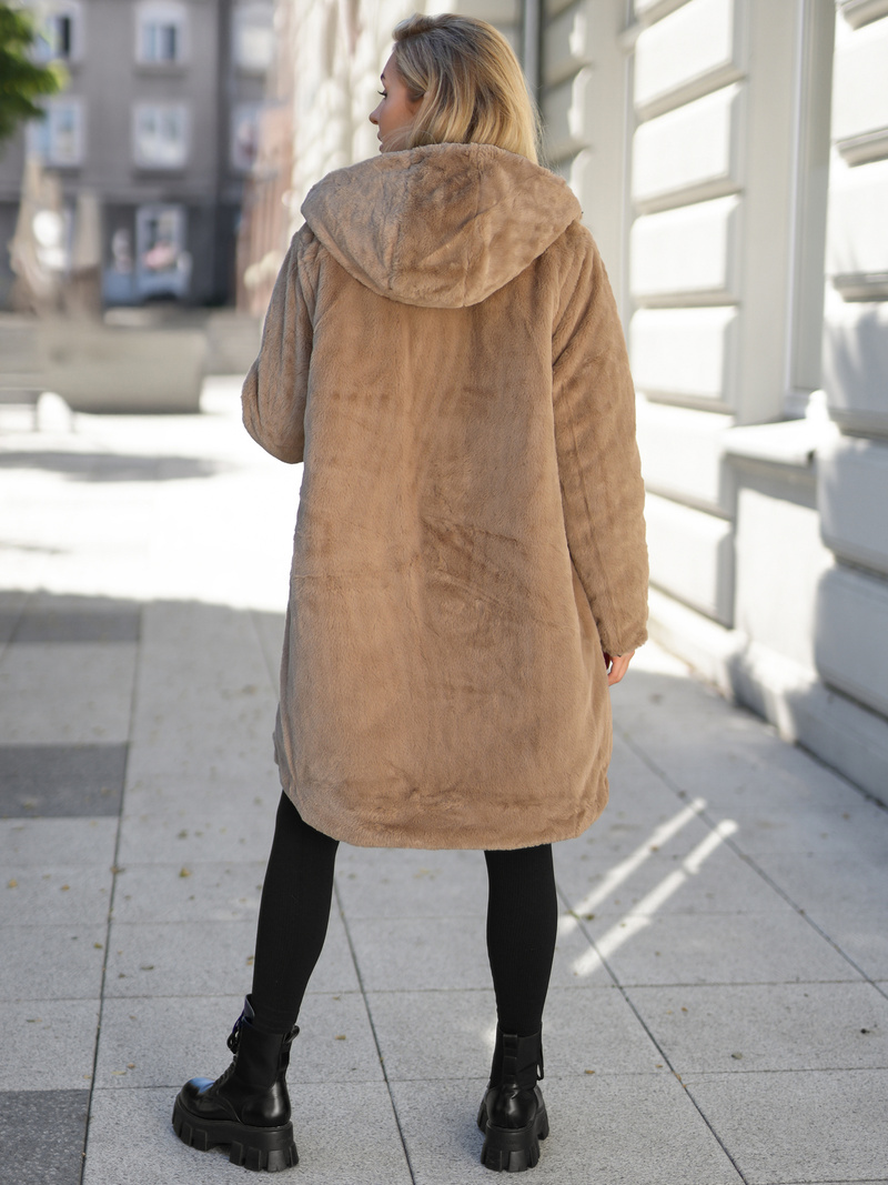 Γυναικείο μακρύ χειμωνιάτικο μπουφάν μαύρο OZONEE JS/5M3352/392