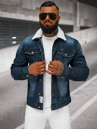 Ανδρικό τζιν μπουφάν σέρπα Σκούρο μπλε OZONEE NB/MJ516BSZ