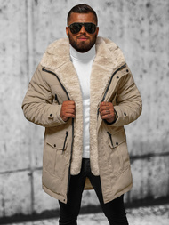 Ανδρικό χειμερινό μπουφάν μπεζ OZONEE JS/22M317/62