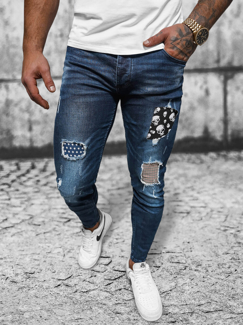 Ανδρικό τζιν παντελόνι Σκούρο μπλε OZONEE NB/MP0015BS