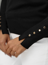 Γυναικείο πουλόβερ μαύρο OZONEE JS/8004/9