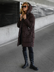 Γυναικείο χειμερινό μπουφάν Σοκολάτα OZONEE JS/16M9302/158