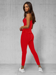 Γυναικείο σετ φόρμας δύο κομματιών kόκκινο OZONEE JS/YW88037/5Z