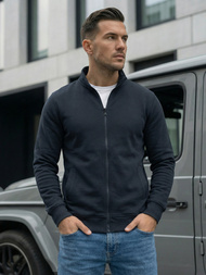 Ανδρικό φούτερ με φερμουάρ ναυτικό μπλε OZONEE JS/2002