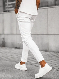 Ανδρικό τζιν παντελόνι λευκό OZONEE E/5391/01Z