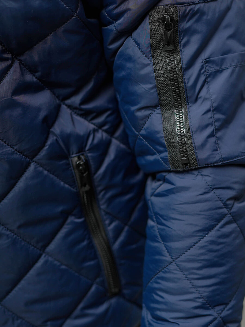 Ανδρικό μπουφάν ναυτικό μπλε OZONEE JS/8M986/215