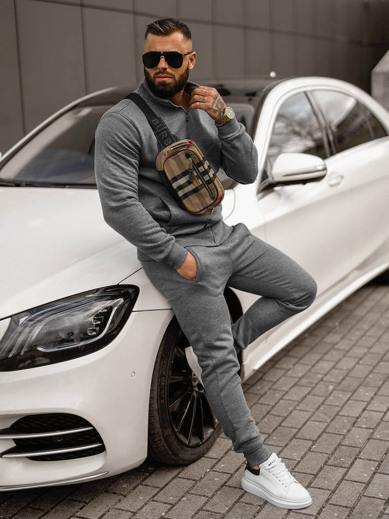 Ανδρικό σετ φόρμας μαύρο OZONEE JS/68C10385/3Z