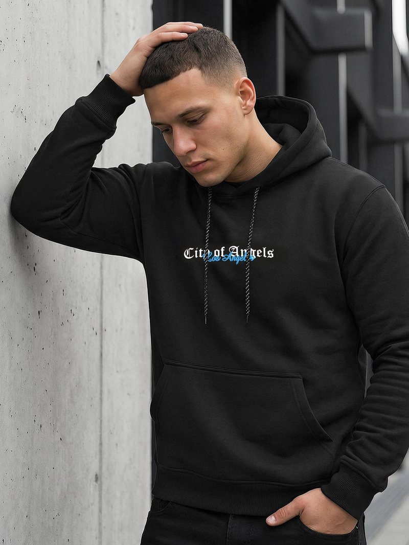 Ανδρικό Φούτερ με Κουκούλα μαύρο OZONEE JS/21B1901/3