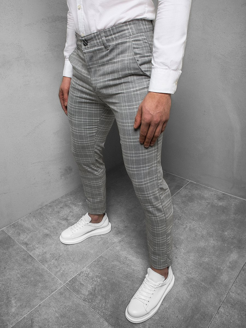 Ανδρικό παντελόνι chino γκρι OZONEE DJ/5508