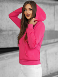 Γυναικείο φούτερ με κουκούλα σκούρο ροζ OZONEE JS/W02Z