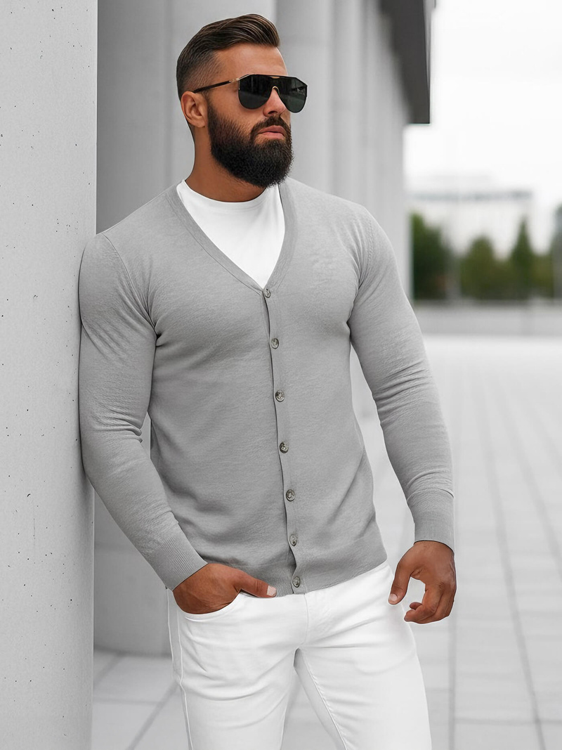 Ανδρικό πουλόβερ Γκρί OZONEE NB/MM6006/2Z