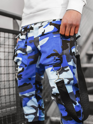 Ανδρικό παντελόνι chino jogger μπλε-μαύρο OZONEE G/11133