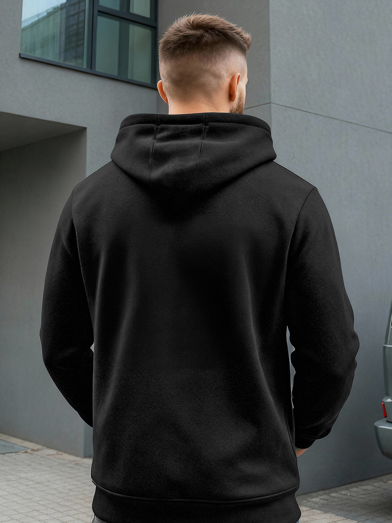 Ανδρικό Φούτερ με Κουκούλα μαύρο OZONEE JS/8B1969/3