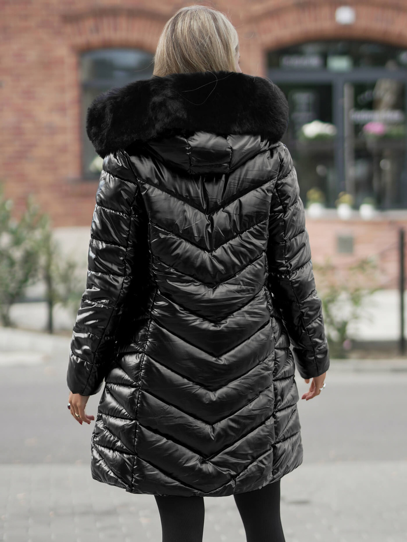 Γυναικείο μπουφάν μαύρο OZONEE JS/16M9100/392Z