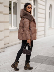 Γυναικείο μπουφάν Σκούρο μπεζ OZONEE JS/16M9206/84