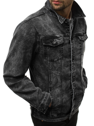 Ανδρικό τζιν μπουφάν μαύρο OZONEE V/19320
