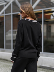 Γυναικείο σετ φόρμας δύο κομματιών mαύρος OZONEE JS/26C8802/3