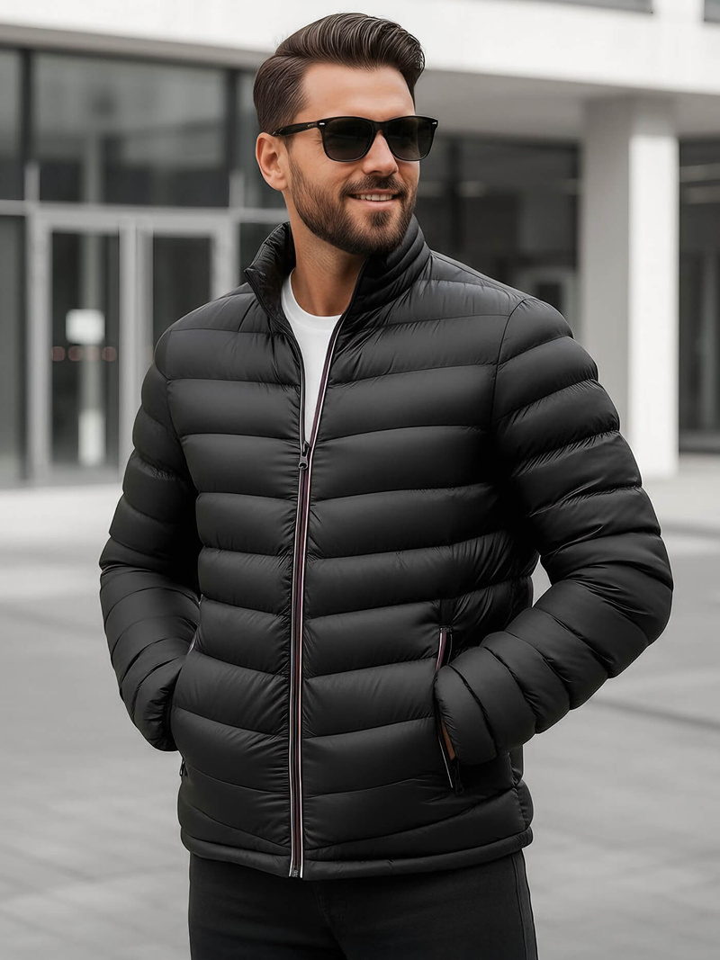 Ανδρικό μπουφάν μαύρο OZONEE JS/SM71Z