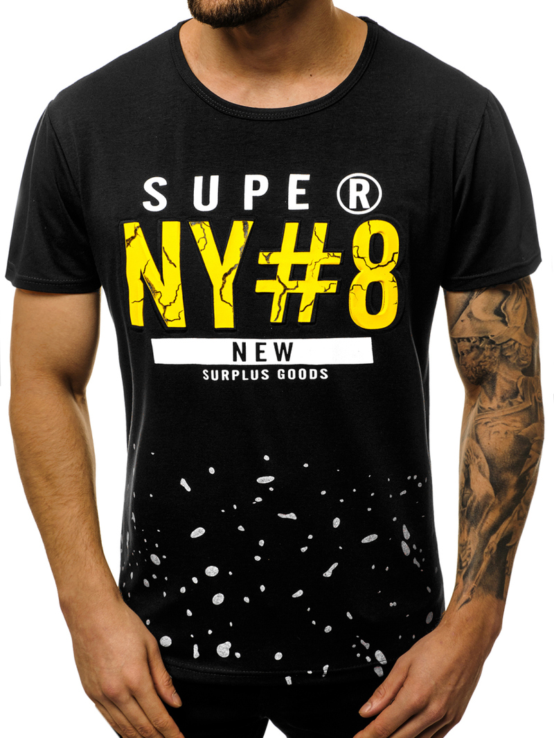 Ανδρικό μπλουζάκι μαύρο OZONEE JS/KS2028