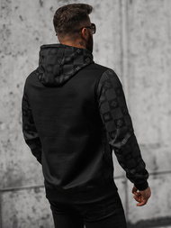 Ανδρικό Φούτερ με kουκούλα μαύρο OZONEE O/B265