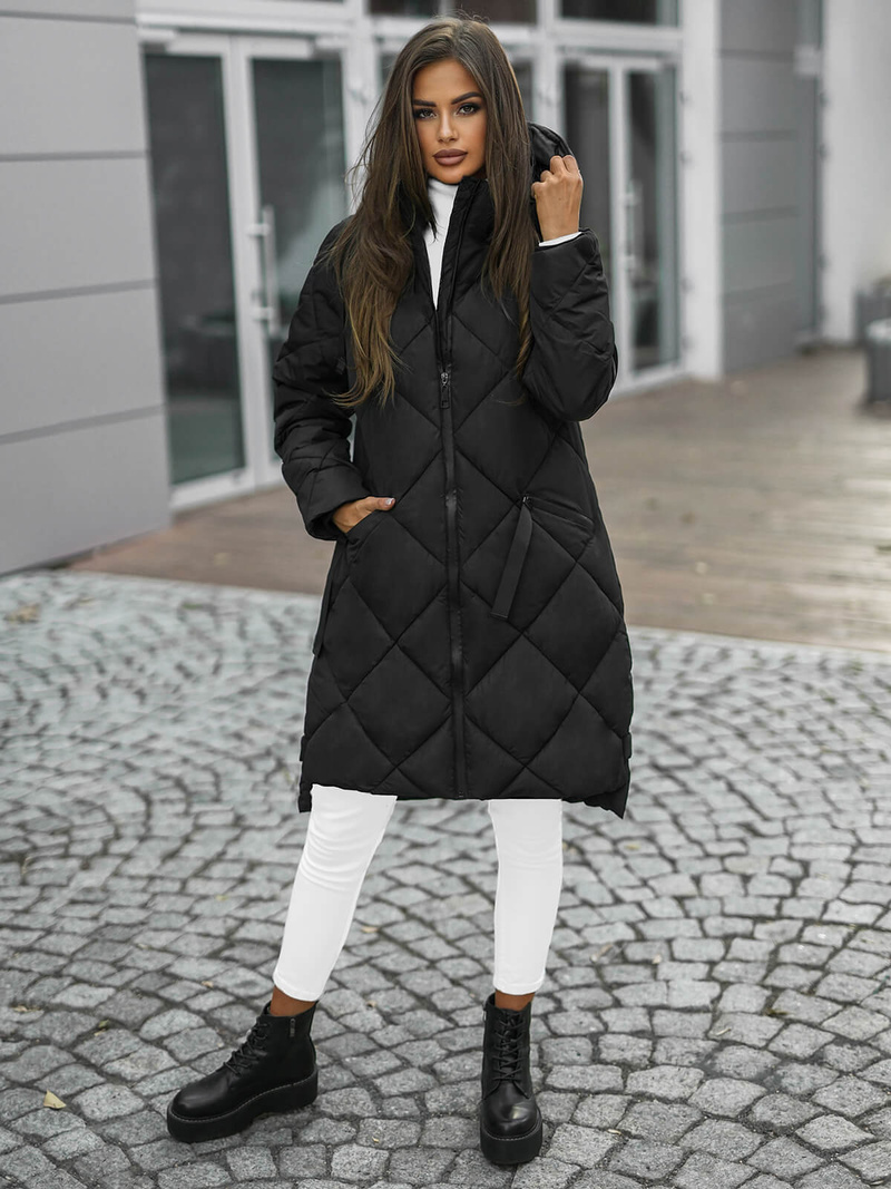 Γυναικείο μπουφάν μαύρο OZONEE JS/5M3168/392Z